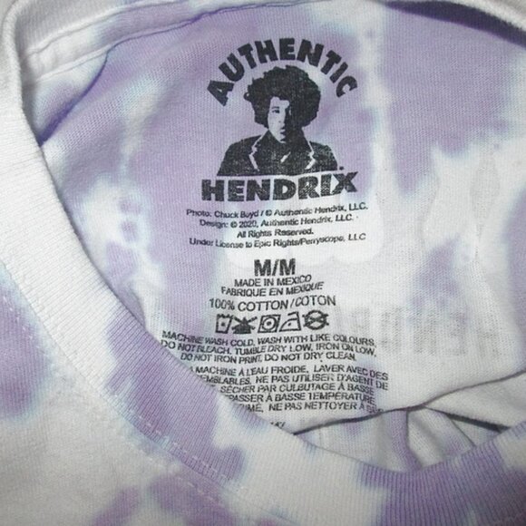 Jimi Hendrix Experience Tour T-Shirt Size L Black Light 2 Sided Crop Psychedelic - Picture 7 of 9